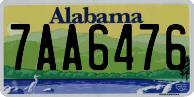 AL license plate 7AA6476