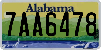 AL license plate 7AA6478