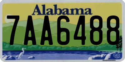 AL license plate 7AA6488