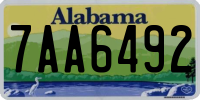 AL license plate 7AA6492