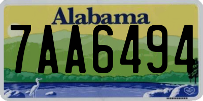 AL license plate 7AA6494