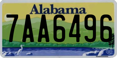 AL license plate 7AA6496