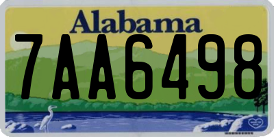 AL license plate 7AA6498