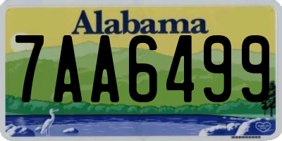 AL license plate 7AA6499
