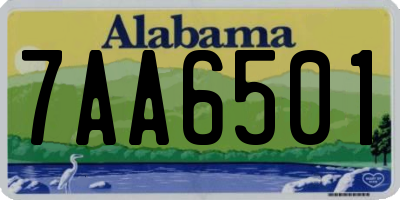 AL license plate 7AA6501