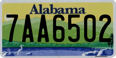 AL license plate 7AA6502