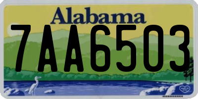 AL license plate 7AA6503
