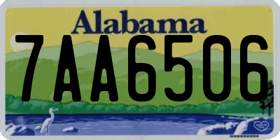 AL license plate 7AA6506