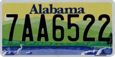AL license plate 7AA6522