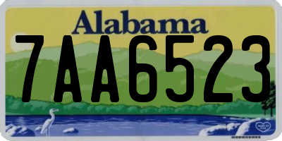AL license plate 7AA6523