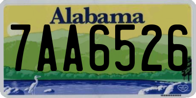 AL license plate 7AA6526