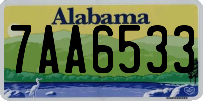 AL license plate 7AA6533