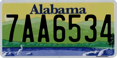 AL license plate 7AA6534