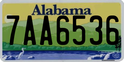 AL license plate 7AA6536