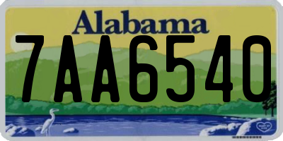 AL license plate 7AA6540