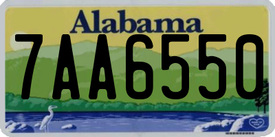 AL license plate 7AA6550