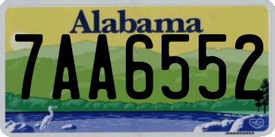 AL license plate 7AA6552