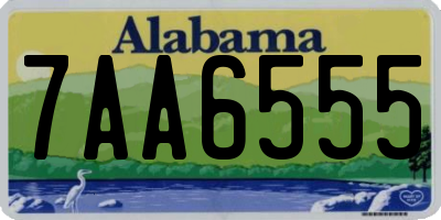 AL license plate 7AA6555
