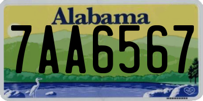 AL license plate 7AA6567