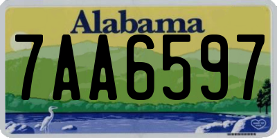 AL license plate 7AA6597