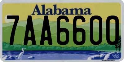 AL license plate 7AA6600