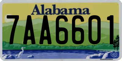 AL license plate 7AA6601