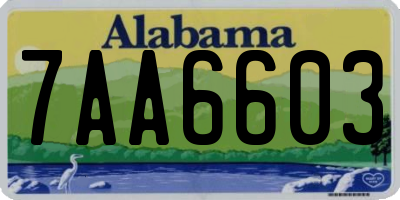 AL license plate 7AA6603