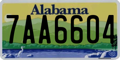 AL license plate 7AA6604