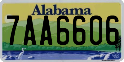 AL license plate 7AA6606