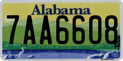 AL license plate 7AA6608