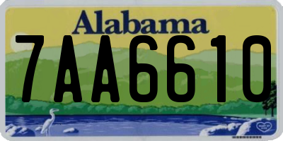 AL license plate 7AA6610
