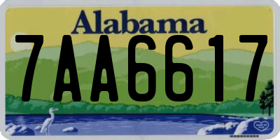 AL license plate 7AA6617