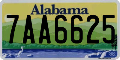 AL license plate 7AA6625