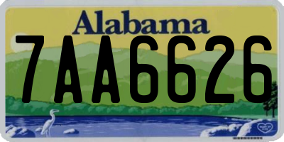 AL license plate 7AA6626