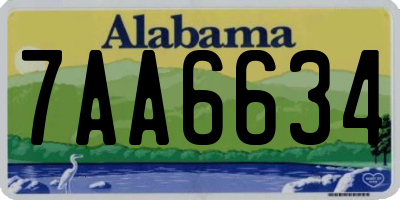 AL license plate 7AA6634