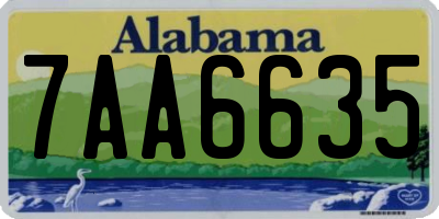 AL license plate 7AA6635