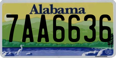 AL license plate 7AA6636