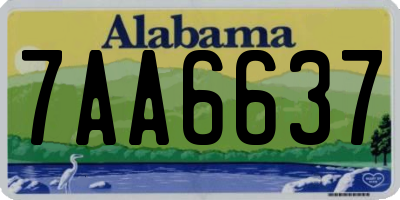 AL license plate 7AA6637