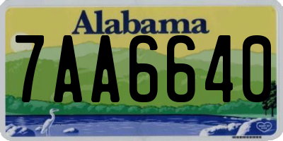 AL license plate 7AA6640