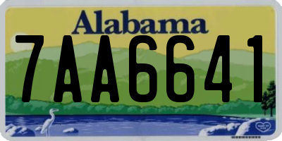 AL license plate 7AA6641