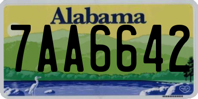 AL license plate 7AA6642