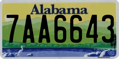 AL license plate 7AA6643