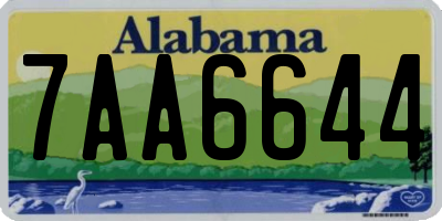 AL license plate 7AA6644