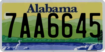 AL license plate 7AA6645