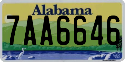 AL license plate 7AA6646