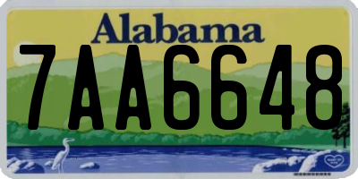 AL license plate 7AA6648