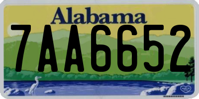 AL license plate 7AA6652
