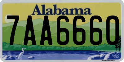 AL license plate 7AA6660