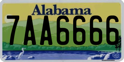AL license plate 7AA6666