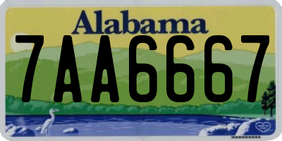 AL license plate 7AA6667